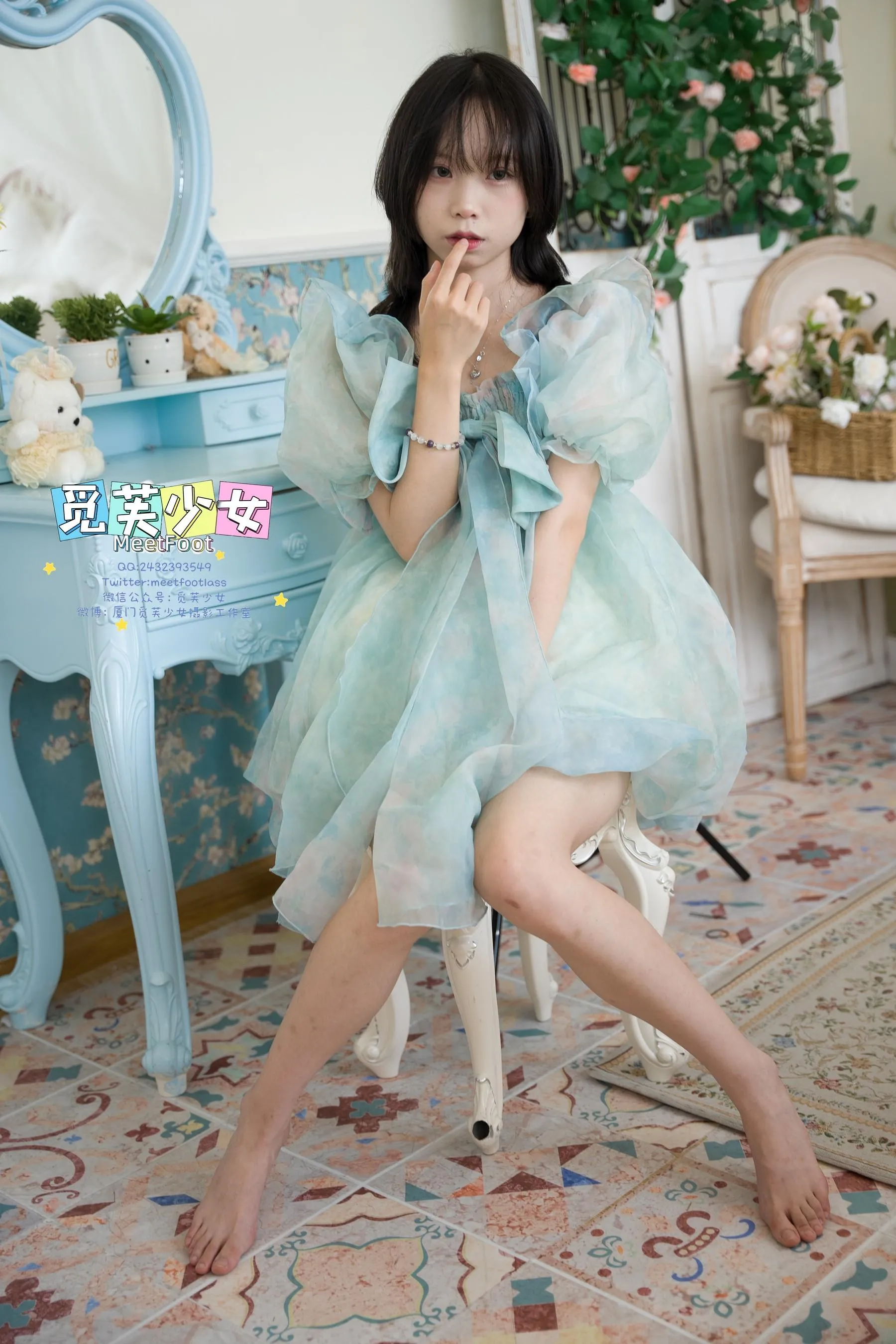 觅芙少女 NO.033 小婉-一袭蓝色纱裙构筑今晚浪漫的梦境-PIC [249P]插图4